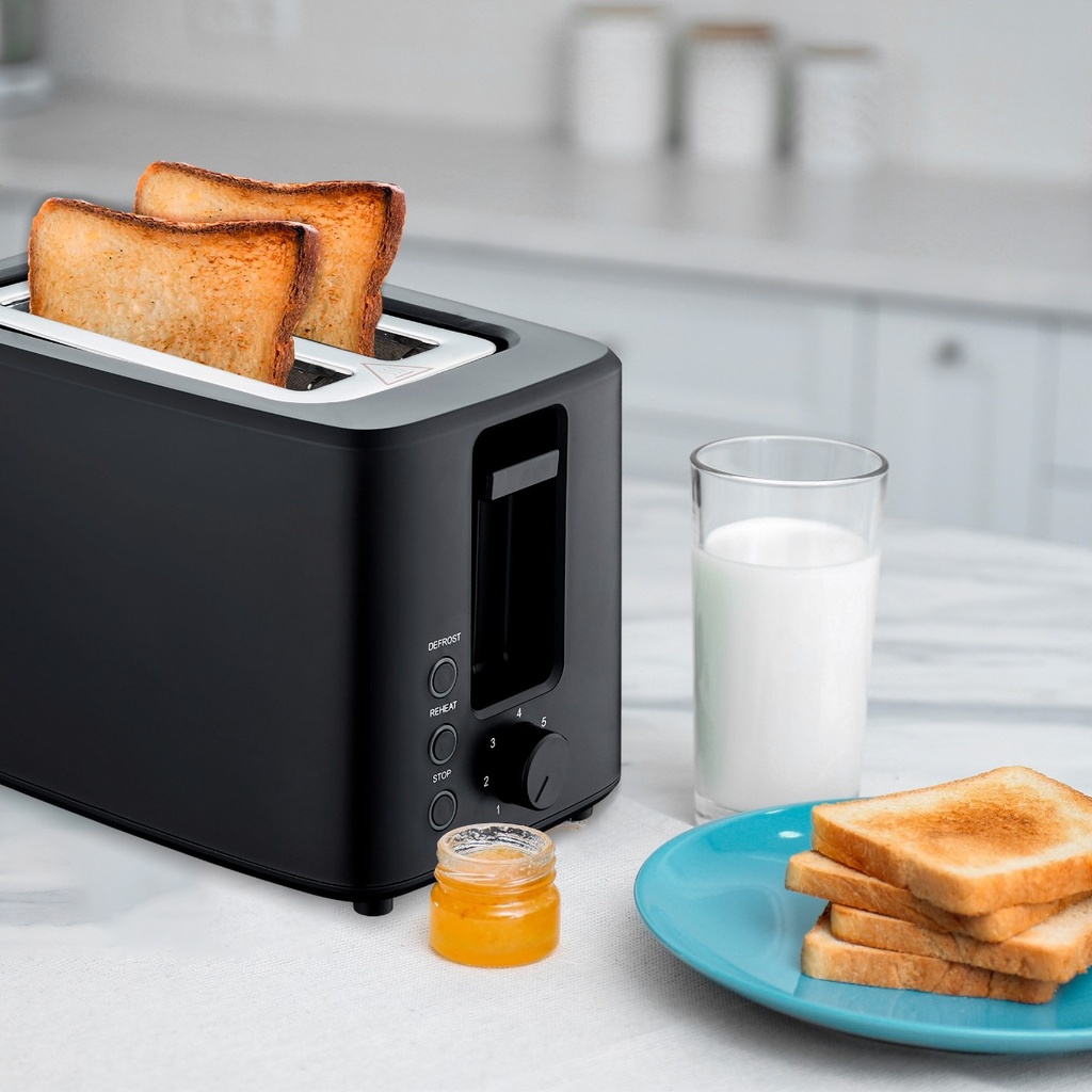 Tostador De Pan Ranura Xg 2 Rebanadas Masterchef By Hukën Color Negro