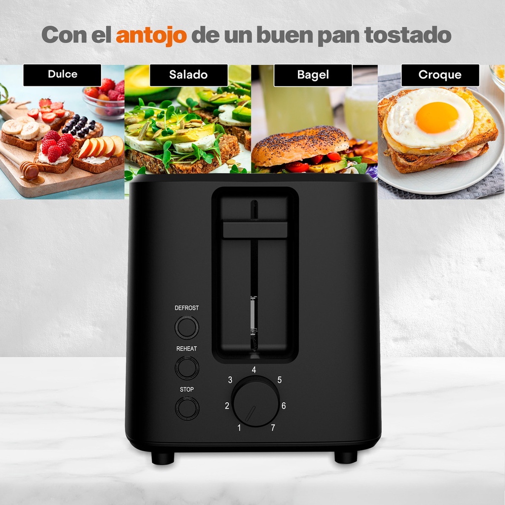 Tostador De Pan Ranura Xg 2 Rebanadas Masterchef By Hukën Color Negro