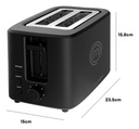 Tostador De Pan Ranura Xg 2 Rebanadas Masterchef By Hukën Color Negro