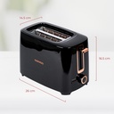 Tostador De Pan Y Bagel 2 Rebanadas 7 Niveles 700w Daewoo Color Negro