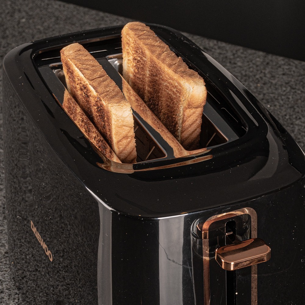 Tostador De Pan Y Bagel 2 Rebanadas 7 Niveles 700w Daewoo Color Negro