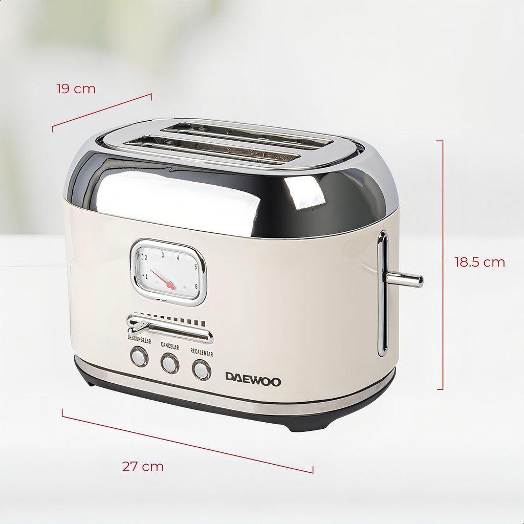 Tostador Retro Breakfast Dst-6584 Color Marfil