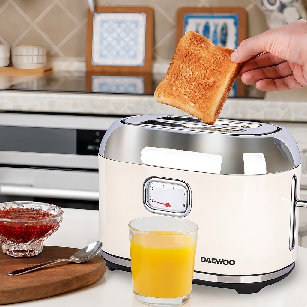 Tostador Retro Breakfast Dst-6584 Color Marfil
