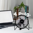 Ventilador De Escritorio 4 Taurus Mini, Metálico, Usb Color De La Estructura Negro Color De Las Aspas Plateado