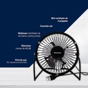 Ventilador De Escritorio 4 Taurus Mini, Metálico, Usb Color De La Estructura Negro Color De Las Aspas Plateado