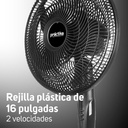 Ventilador De Pedestal Practika 16 Pulgadas, 2 Velocidades Color De La Estructura Negro