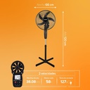 Ventilador De Pedestal Practika 16 Pulgadas, 2 Velocidades Color De La Estructura Negro