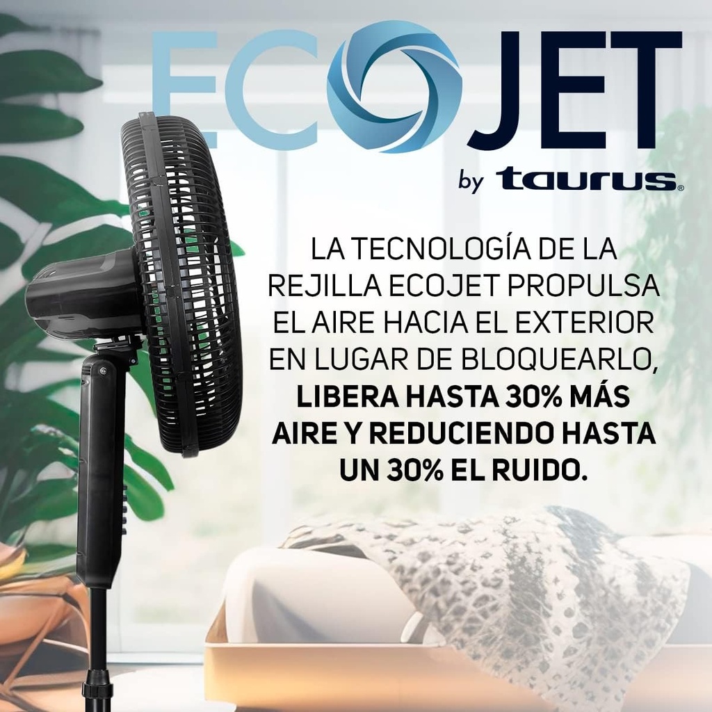 Ventilador De Pedestal Taurus Silent Power Cantidad De Aspas 6 Color De La Estructura Negro Diámetro 18   Material De Las Aspas Plástico