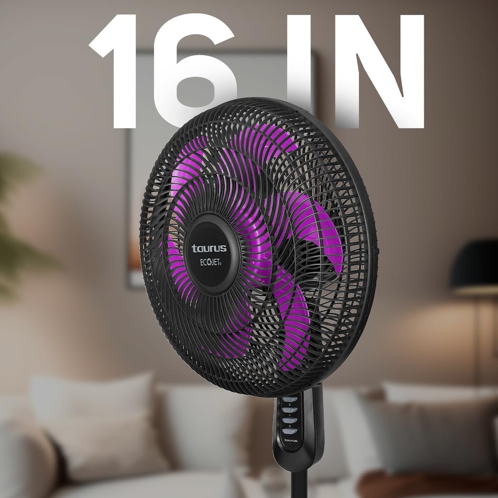 Ventilador De Pedestal Universe Taurus 16 Potente Silencioso Color De La Estructura Morado