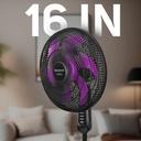 Ventilador De Pedestal Universe Taurus 16 Potente Silencioso Color De La Estructura Morado