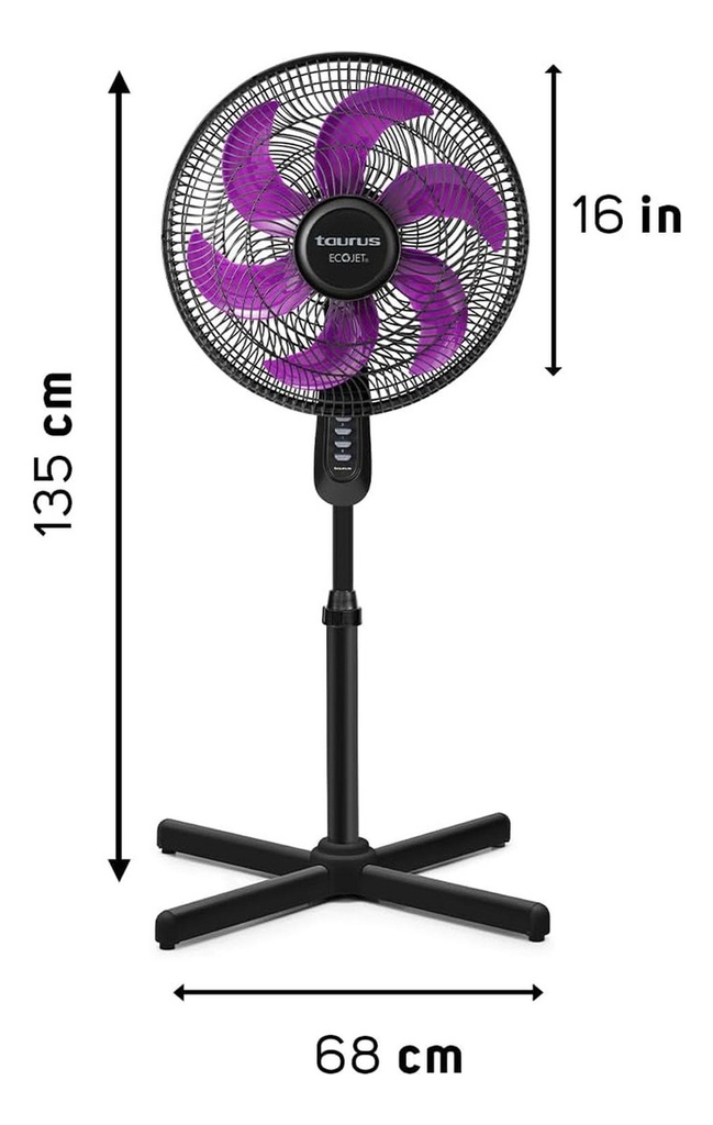 Ventilador De Pedestal Universe Taurus 16 Potente Silencioso Color De La Estructura Morado