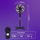 Ventilador De Pedestal Universe Taurus 16 Potente Silencioso Color De La Estructura Morado