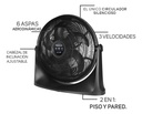 Ventilador De Piso Taurus Rush, 20 , Ecojet, Empotrable Color De La Estructura Negro Color De Las Aspas Negro