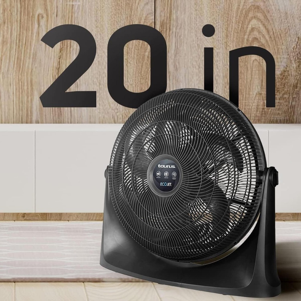Ventilador De Piso Taurus Rush, 20 , Ecojet, Empotrable Color De La Estructura Negro Color De Las Aspas Negro