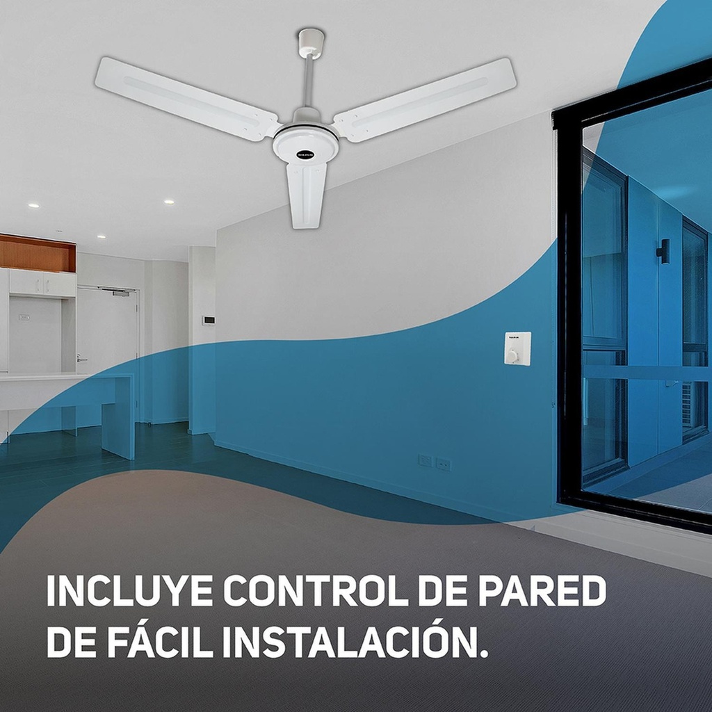 Ventilador De Techo 56  Apus Taurus 3 Velocidades Color De La Estructura Blanco Color De Las Aspas Blanco