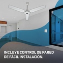 Ventilador De Techo 56  Apus Taurus 3 Velocidades Color De La Estructura Blanco Color De Las Aspas Blanco