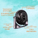 Ventilador Mesa Y Pared Taurus Oasis 10 Pul. Gran Flujo Cantidad De Aspas 6 Color De La Estructura Negro Diámetro 26 Cm Material De Las Aspas Plástico