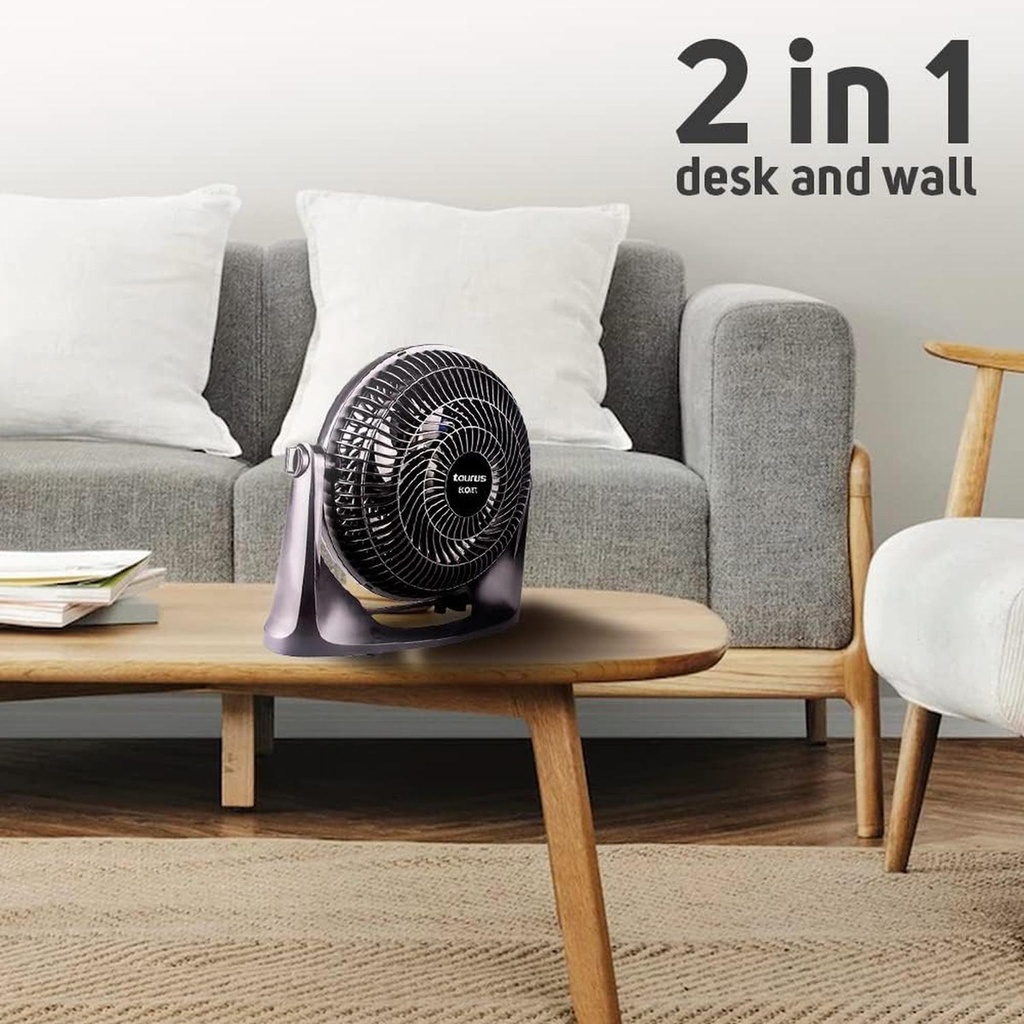 Ventilador Mesa Y Pared Taurus Oasis 10 Pul. Gran Flujo Cantidad De Aspas 6 Color De La Estructura Negro Diámetro 26 Cm Material De Las Aspas Plástico