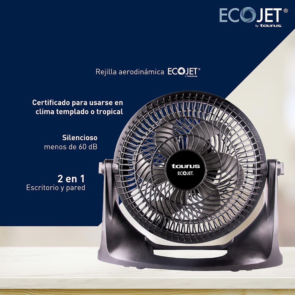 Ventilador Mesa Y Pared Taurus Oasis 10 Pul. Gran Flujo Cantidad De Aspas 6 Color De La Estructura Negro Diámetro 26 Cm Material De Las Aspas Plástico