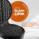 Wafflera Belga Flash Cook+ 4 Rebanadas Acero