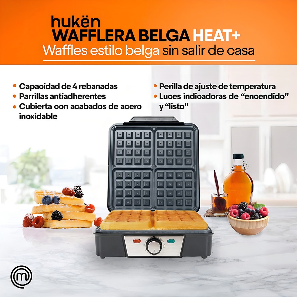 Waflera Eléctrica Masterchef  Mk-wm-4 Color Gris 127v