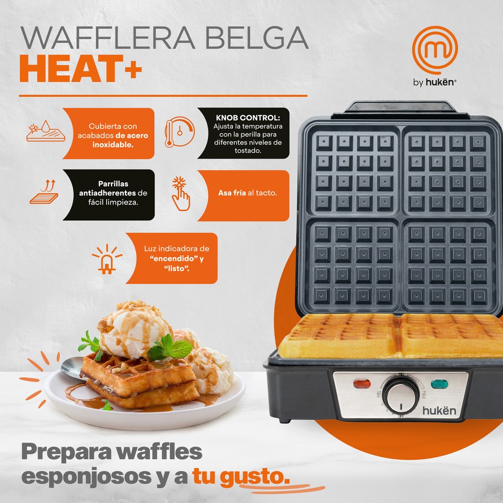 Waflera Eléctrica Masterchef  Mk-wm-4 Color Gris 127v