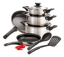Batería De Cocina Acero Inox. Tramontina Primaware 10 Piezas Color Plateado