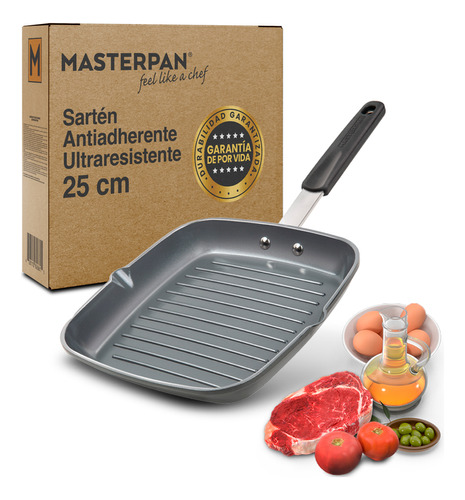 [MP-155] Masterpan Plancha Sartén Grill Cerámica Antiadherente 25 Cm