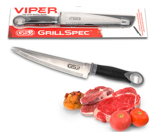 [GS-154] Grillspec Cuchillo Grill Multiusos 4 En 1 Para Chef 20.32 Cm