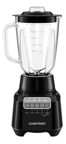 [RJ27-15GPI-NE] Licuadora Chefman 1.5 Litros 4 Velocidades 400 W Negro