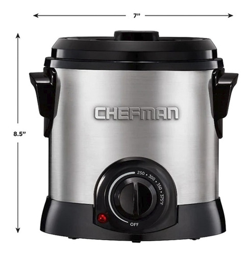 [RJ07-M-SS-MX] Freidora Chefman Fry Guy Rj07-m-ss 1l Plata 127v
