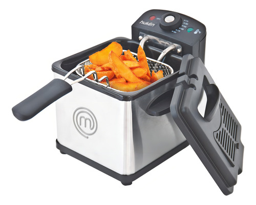 [MK-DF-1SS] Freidora Aceite 1.5 Lt 1 Canasta Acero Masterchef By Hukën Color Plateado
