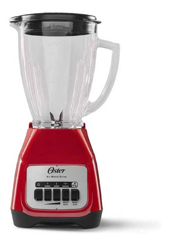 [BLSTKAGRPB-RO] Oster Licuadora De 2 Velocidades Más Pulso Con Vaso De Vidrio Boroclass De 1.5 L 800 W Color Rojo Blstkag-rpb
