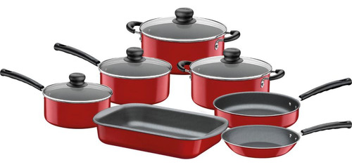 [20699-743] Juego De Utensilios De Cocina Tramontina Aluminium Versailles De 7 Piezas, Color Rojo