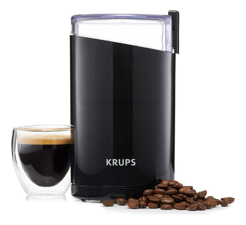 [F2034251-NEGR] Molinillo De Café Y Especias Eléctrico Fast Touch Negro, 2 Cuchillas De Acero, Krups F2034251