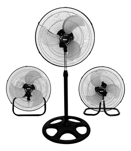 [RC-18B3] Ventilador De Pedestal Rca 3 En 1 De 18 Pulgadas Rc-18b3 Estructura Negro Aspas Plata