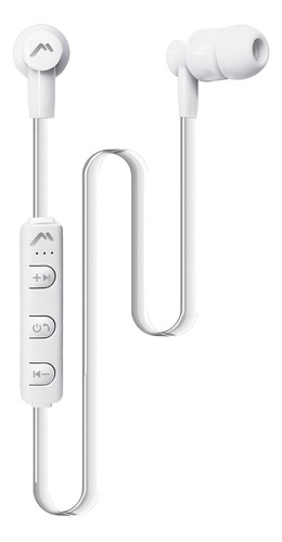 [MH-9220WH-BLA] Audífonos Mitzu Sport Mh-9220wh Con Cable Plano Y Manos Lib Color Blanco